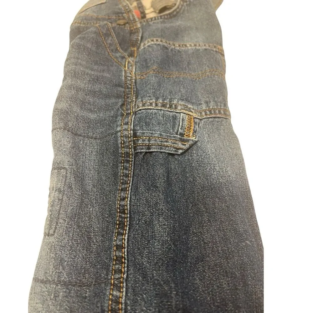 Toddler Denim Overalls 24M Flannel Lined Carpenter Y2K Workwear OshKosh Cute